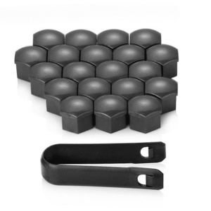 Set 20 capace prezoane de 19 mm si cheie de scos capace, universale, hexagonale, gri perlat - Img 1