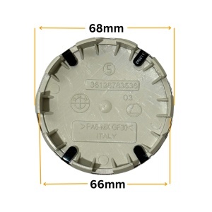 Set 4 Capace Jante Aliaj BMW – 68mm, Negru cu Alb - Img 3