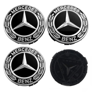 Set 4 Capace Jante Aliaj Mercedes 75mm Negre - Img 2