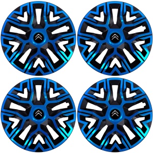 Set 4 Capace Roti 14 `` Best Albastru-Negru, Compatibile Cu Citroen - Img 2