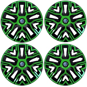 Set 4 Capace Roti 14 `` Best Verde-Negru, Compatibile Cu Volkswagen - Img 2