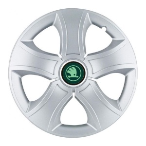 Set 4 Capace Roti 14 inchi (R14) Bis Gri, Compatibile Cu Skoda Verde - Img 2