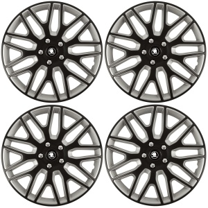 Set 4 Capace Roti 14 inchi (R14) Dakar Negru-Gri, Compatibile Cu Skoda Nou - Img 2