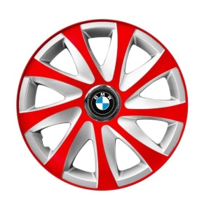 Set 4 capace roti 14 inchi R14 Drift Rosu-Gri, Compatibil cu BMW