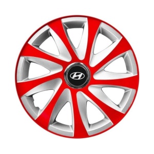 Set 4 capace roti 14 inchi R14 Drift Rosu-Gri, Compatibil cu Hyundai - Img 3