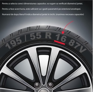 Set 4 Capace Roti 14 inchi (R14) Raven Gri-Negru, Compatibile Cu Hyundai - Img 5