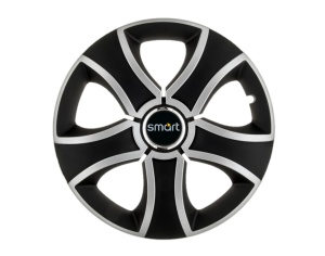 Set 4 Capace Roti 15 inchi (R15) Bis Gri-Negru, Compatibile Cu Smart
