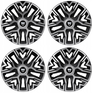 Set 4 Capace Roti 16 `` Best Gri-Negru, Compatibile Cu Dacia - Img 2
