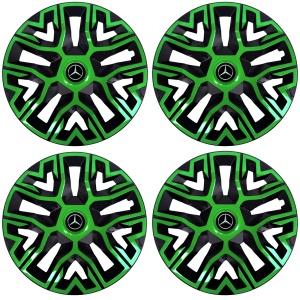 Set 4 Capace Roti 16 `` Best Verde-Negru, Compatibile Cu Mercedes-Benz - Img 2