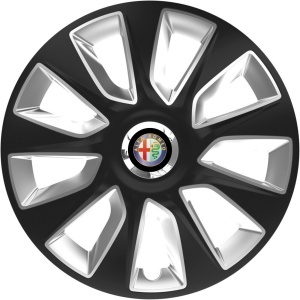 Set 4 Capace Roti 16 inchi (R16) Stratos Gri-Negru, Compatibile Cu Alfa Romeo