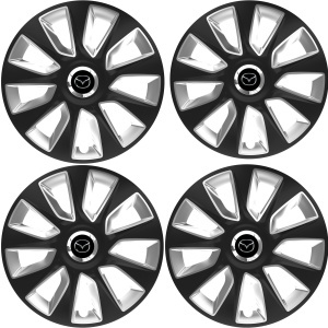 Set 4 Capace Roti 16 inchi (R16) Stratos Gri-Negru, Compatibile Cu Mazda - Img 2
