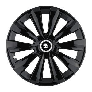 Set 4 Capace Roti Autohelix MSA® potrivite jantelor de 14 inch, pentru Skoda Alb Negru model Delta Black - Img 2