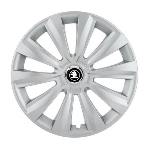 Set 4 Capace Roti Autohelix MSA® potrivite jantelor de 15 inch, pentru Skoda Alb Negru model Delta Gray - Img 2
