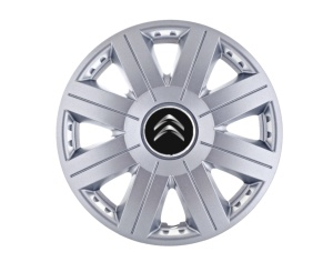 Set 4 capace roti Cosmos cromat R15, pentru gama auto Citroen - Img 1