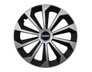 Set 4 capace roti Fame Gri-Negru cu inel R14, pentru gama auto Volvo - Img 1