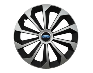 Set 4 capace roti Fame Gri-Negru cu inel R16, pentru gama auto Ford - Img 1