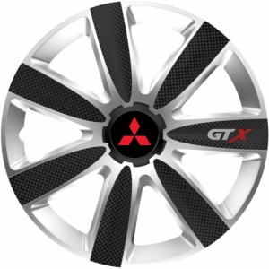 Set 4 Capace Roti GTX Carbon Gri-Negru R15, Pentru Mitsubishi