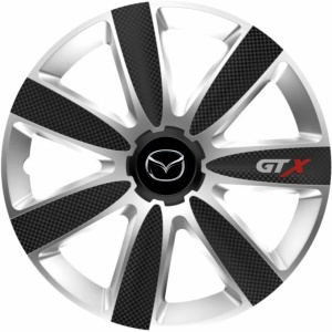 Set 4 Capace Roti GTX Carbon Gri-Negru R16, Compatibil Cu Mazda - Img 1