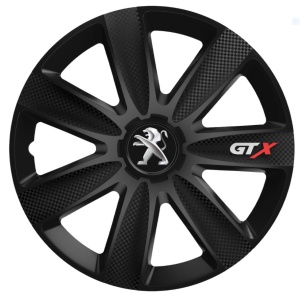 Set 4 Capace Roti GTX Carbon Negru R14, Pentru Peugeot