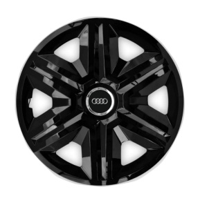 Set 4 capace roti Hubcaps fast black R15 Compatibil Cu Audi