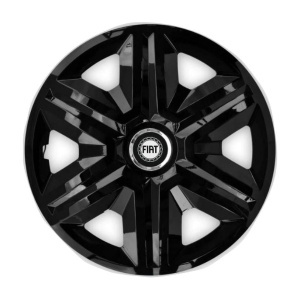 Set 4 capace roti Hubcaps fast black R15 Compatibil Cu Fiat - Img 3