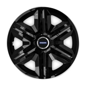 Set 4 capace roti hubcaps fast black R15 Compatibil Cu Volvo - Img 3