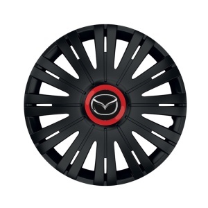 Set 4 capace roti Negre Cu Inel Rosu Active R15 Compatibil Cu Mazda - Img 3