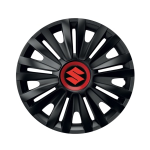 Set 4 capace roti Negre Cu Inel Rosu Royal R14 pentru gama auto Suzuki - Img 1