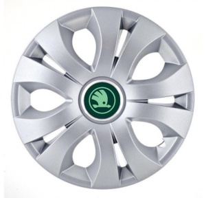 Set 4 Capace Roti potrivite jantelor de 16 inch, Compatibil Cu Skoda Nou Verde, model Top Gri