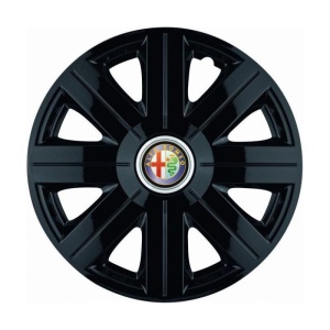 Set 4 Capace Roti, potrivite jantelor de R14, pentru Alfa Romeo, model Cosmos Negru - Img 3