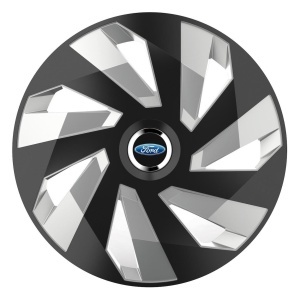 Set 4 Capace Roti, potrivite jantelor de R15, pentru Ford, model vector black and silver - Img 3