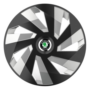 Set 4 Capace Roti, potrivite jantelor de R16, pentru Skoda, model vector black and silver - Img 3