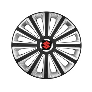 Set 4 capace roti R15 Compatibil Cu Suzuki Trend Silver-Black - Img 3