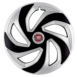 Set 4 capace roti Rex Gri-Negru R15 Compatibil Cu Fiat