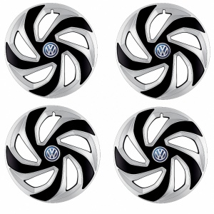 Set 4 capace roti Rex Gri-Negru R16 pentru gama auto VW - Img 2