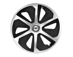 Set 4 capace roti Roco Gri-Negru R14 pentru gama auto Fiat - Img 1