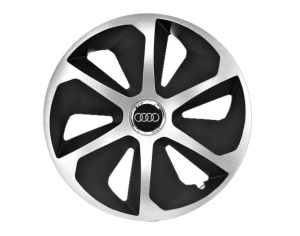 Set 4 capace roti Roco Gri-Negru R16 pentru gama auto Audi - Img 1