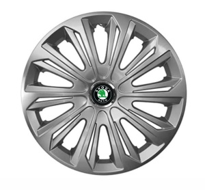 Set 4 capace roti Strong silver varnished R14 Compatibil Cu Skoda