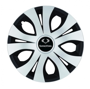 Set 4 Capace Roti Top Gri-Negru R15, Compatibil Cu SsangYoung - Img 1