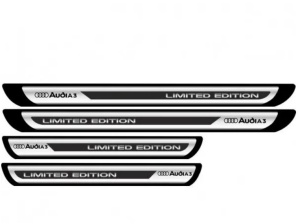 Set 4 stickere protectii praguri gri pentru Audi A3, Creative Rey® crom - Img 2