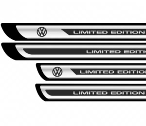 Set 4 stickere protectii praguri gri pentru VW crom - Img 2
