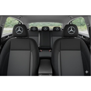 Set 5 huse tetiere negre, pentru gama auto MERCEDES - Img 3
