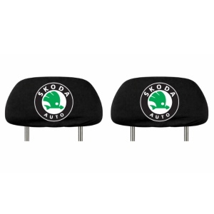Set 5 huse tetiere negre, pentru gama auto SKODA