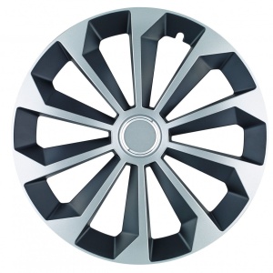 Set capace roti model Fame Gri-Negru cu inel cromat - 15 inch - Img 4