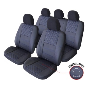 SET HUSE SCAUN EXCLUSIVE LEATHER QUEEN NEGRU UMB-B