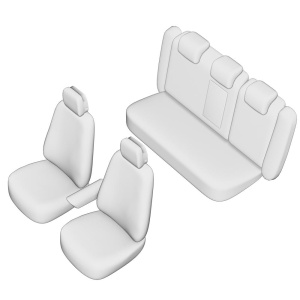 SET HUSE SCAUN UMBRELLA PENTRU AUDI A-4 (B8) 2007-2016 (BANCHETA FRACTIONATA) CU TETIERE FATA PARTIAL PLASTIC. TETIERE SPATE IN FORMA DE L - Img 2