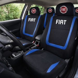 Set Huse Scaune Universale Compatibile cu Fiat – Negru/Albastru - Img 2