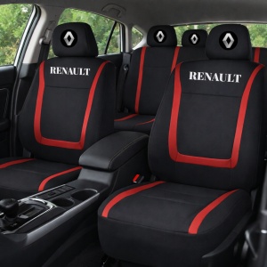 Set Huse Scaune Universale Compatibile cu Renault – Negru/Rosu - Img 2