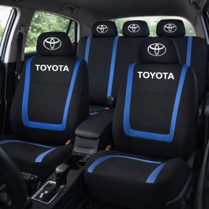 Set Huse Scaune Universale Compatibile cu Toyota– Negru/Albastru - Img 2