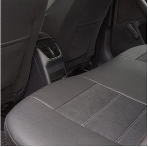 Set Huse Scaune Universale Din Piele Ecologică Si Alcantara Personalizate Cu Peugeot, Negre - Img 6